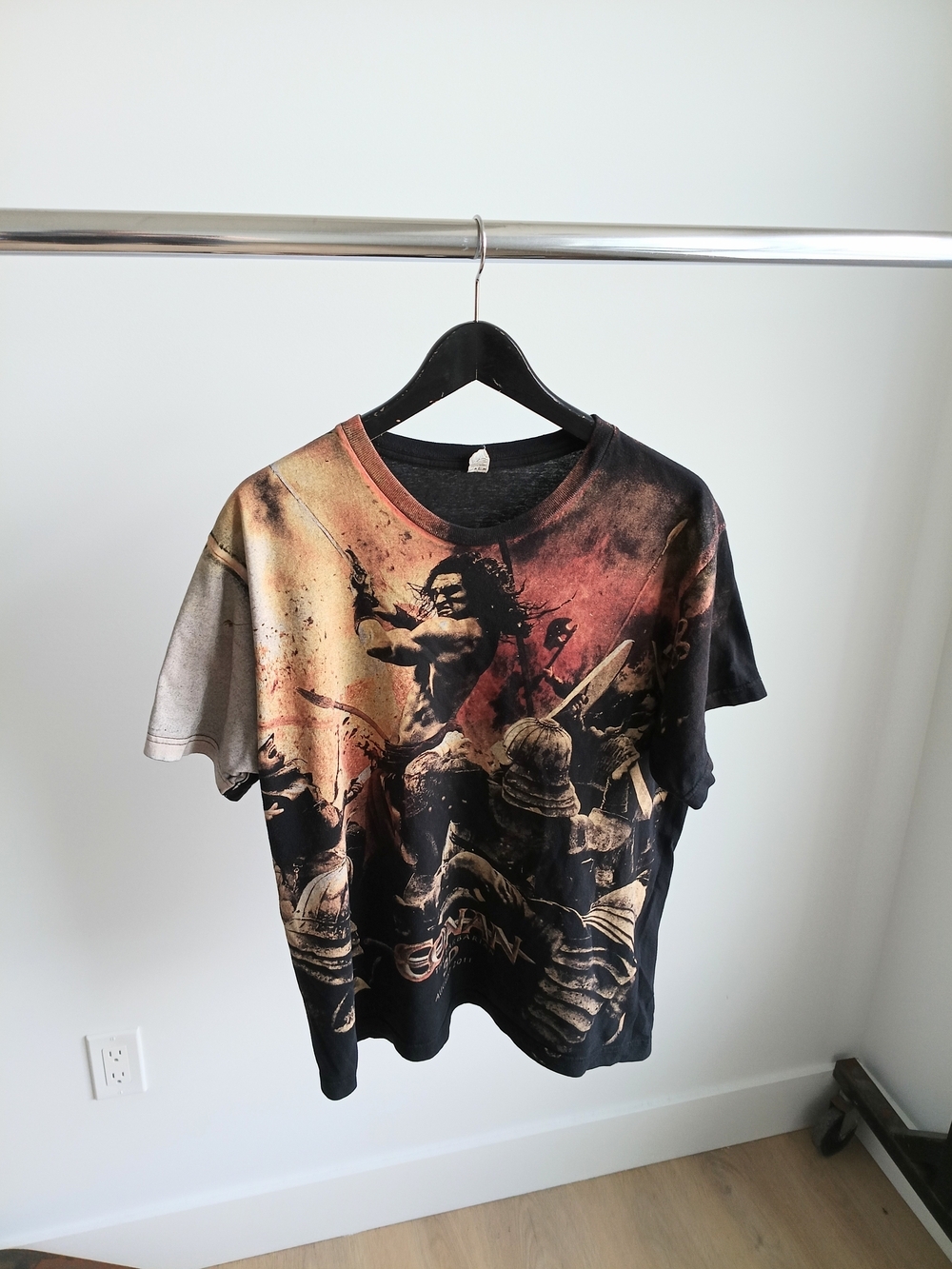 Vtg 2011 Conan the Barbarian 3D Movie Tultex AOP T-Shirt L